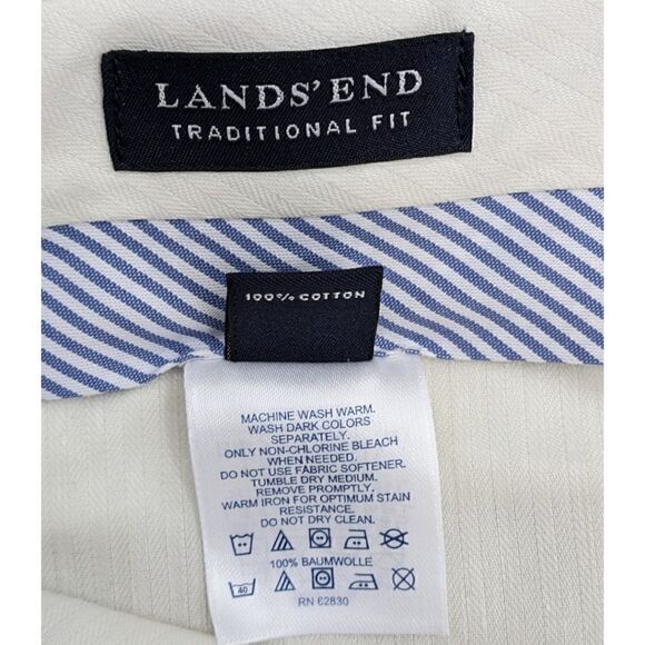 Lands' End Plain Front Traditional Fit Khaki Pants 100% Cotton Men's Size 40 NWT - Picture 7 of 7